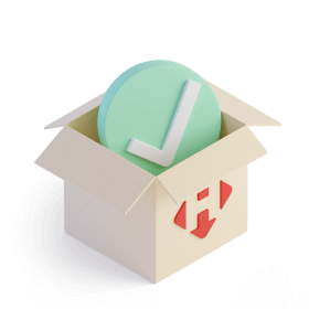 Parcel with a checkmark icon