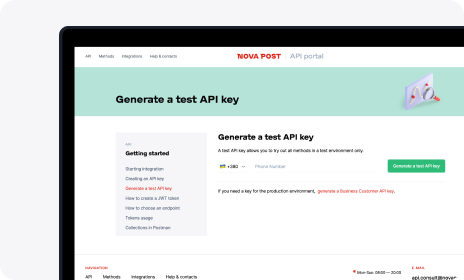 Alles für einen schnellen Start: Postman-Collections, Anfragevorlagen, vollständige technische Dokumentation und Support von Nova Post.</br> </br> Einrichtungszeit: ≈ 1 Tag