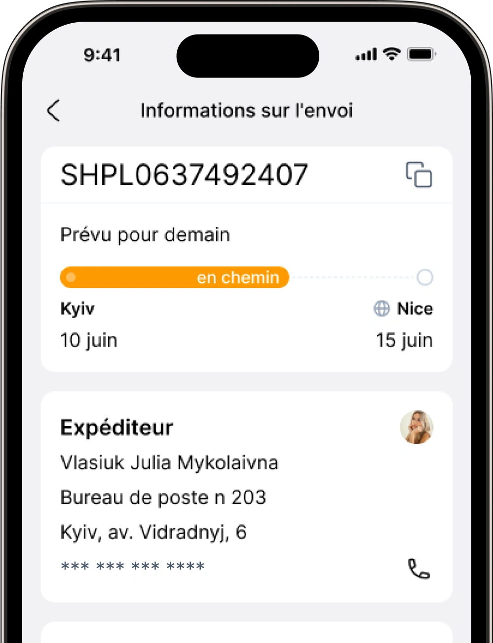 Detailed tracking of each parcel