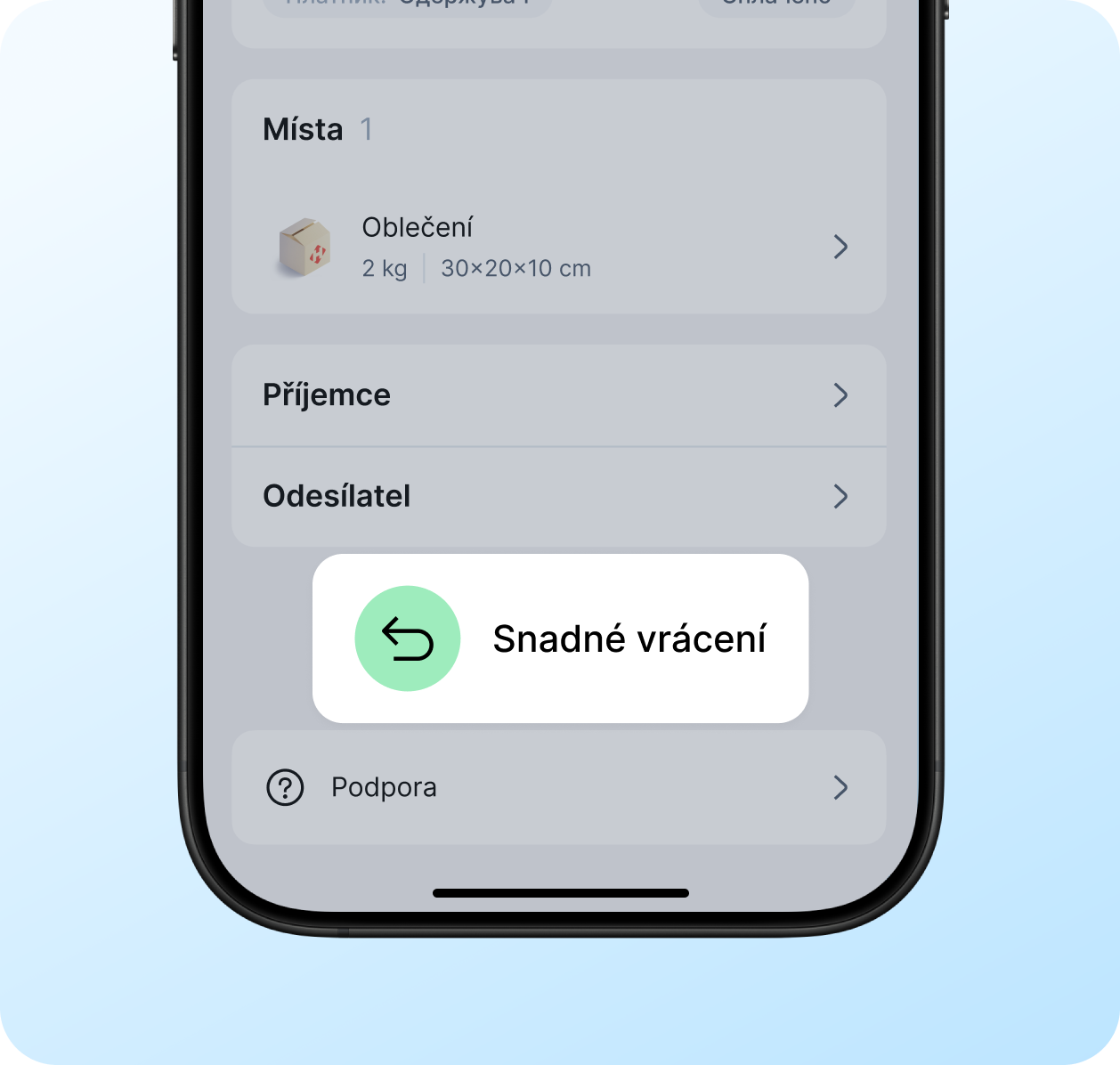 Zajistíme a doručíme vrácení