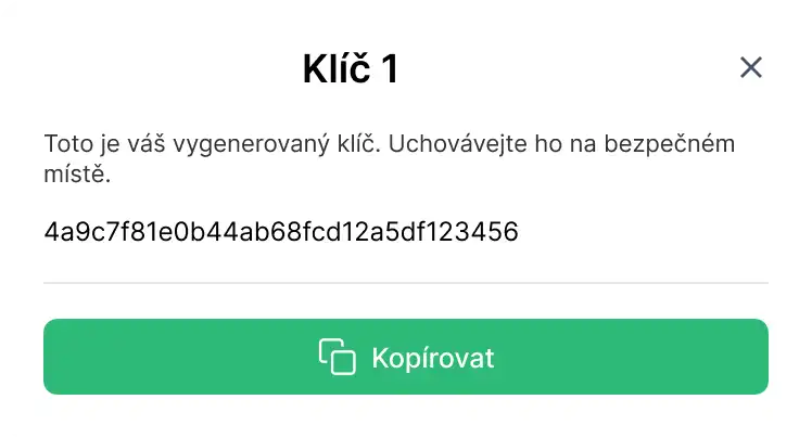 API key card