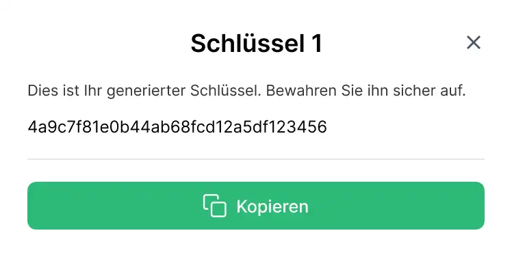 API key card