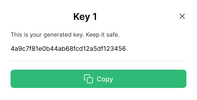 API key card