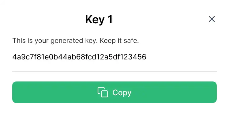 API key card
