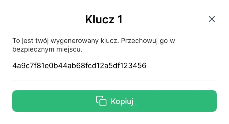 API key card