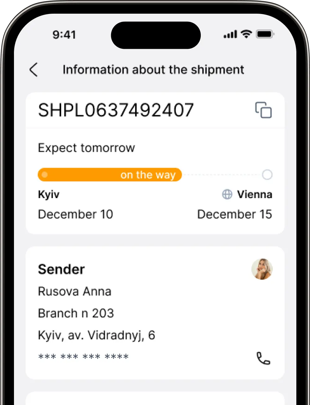 Detailed tracking of each parcel
