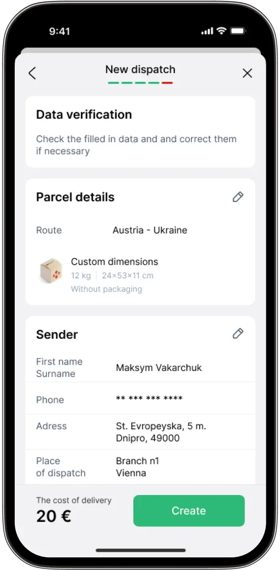 Register a parcel from your phone