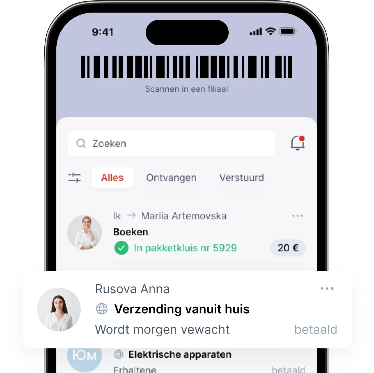 Volg al uw zendingen