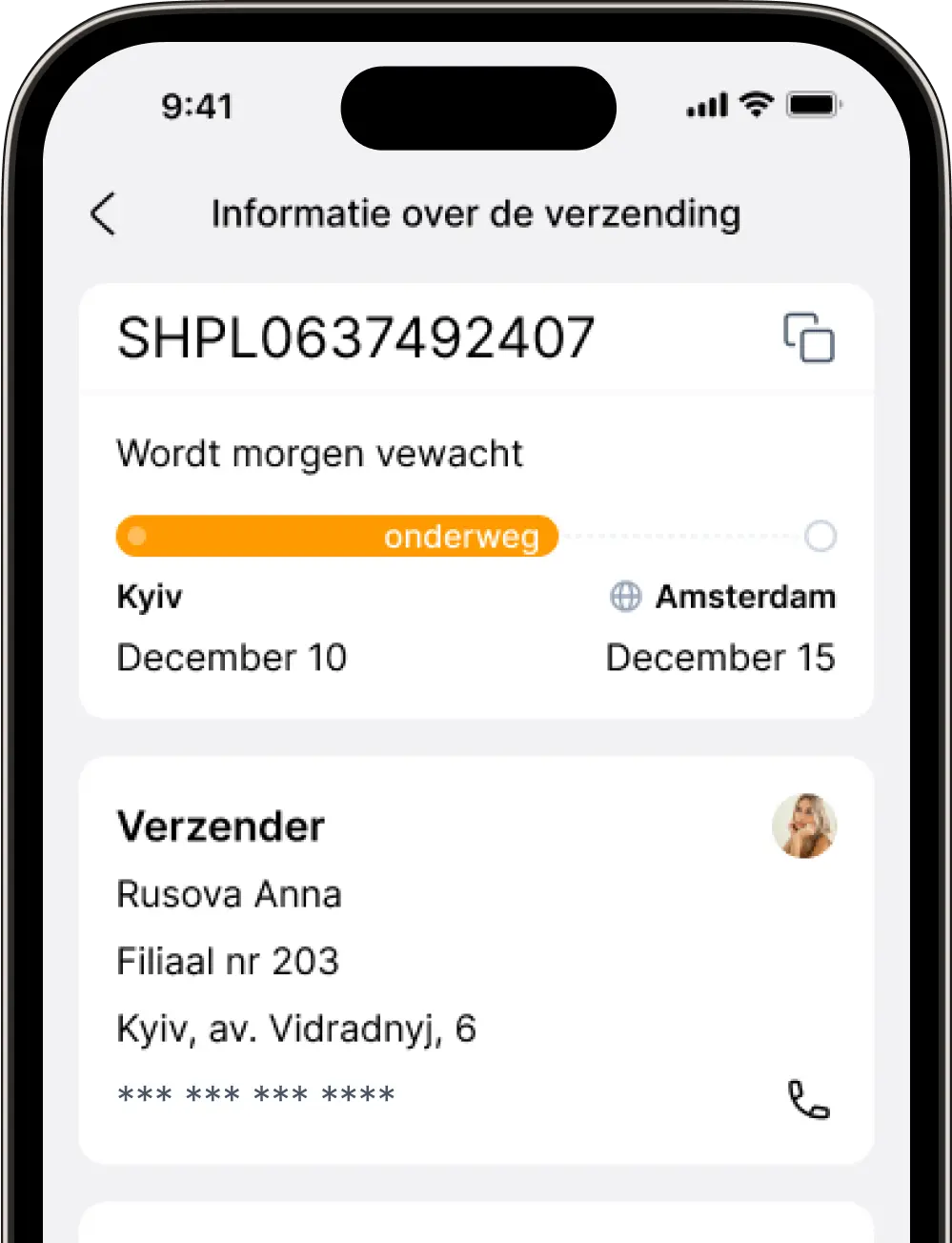 Gedetailleerde tracking van elk pakket